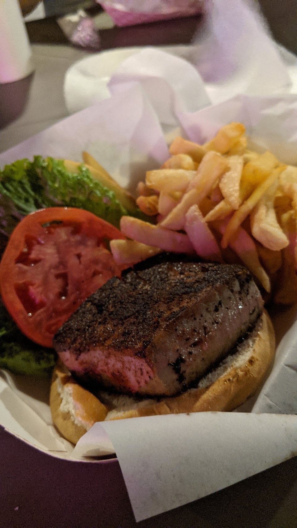 Blackened Tuna Burger Seared Rare